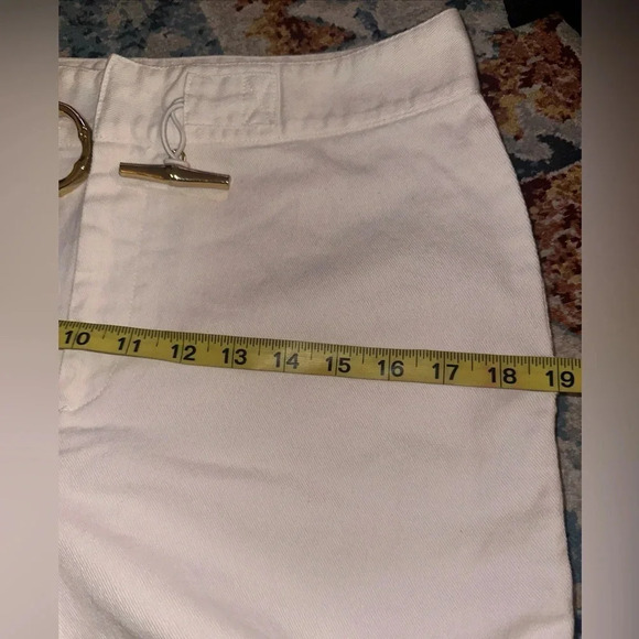 Lauren Jeans Co. White Cotton Stretch Jeans pants SZ 8 Buckle Accent - Picture 13 of 16